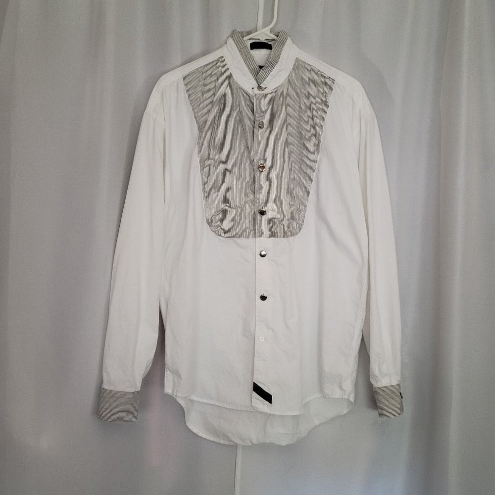 Vintage collarless western style dress shirt